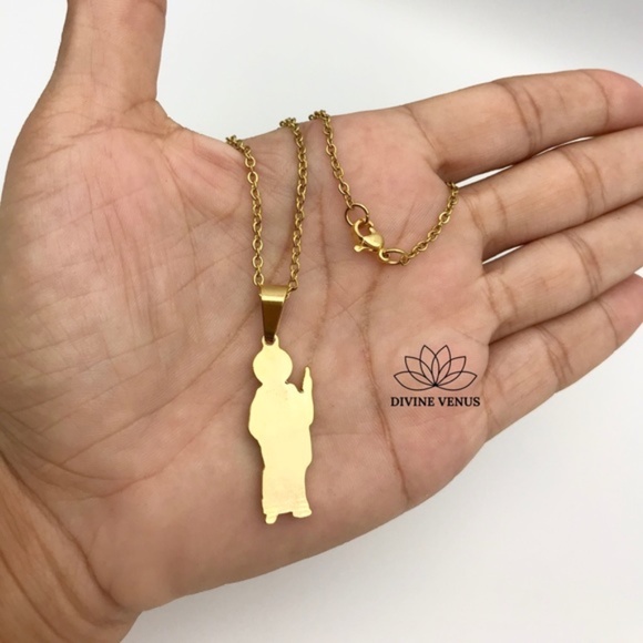 Jesus Necklace | Gold Plated Stainless Steel | - Picture 8 of 8